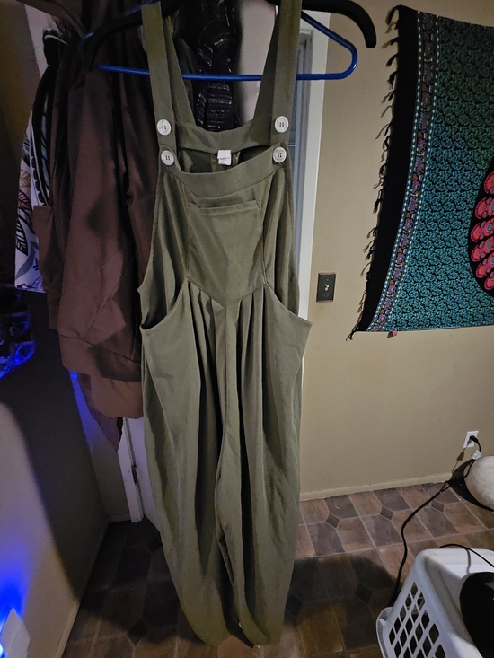 HALARA Pants - Olive Green Overalls with Front Pocket